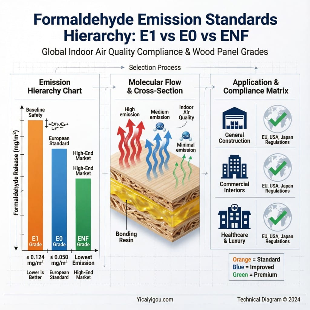 High-quality Formaldehyde Standards 101 Comparing E1 E0 And Enf Wood Panels specimen showing wood grain and texture for kitc