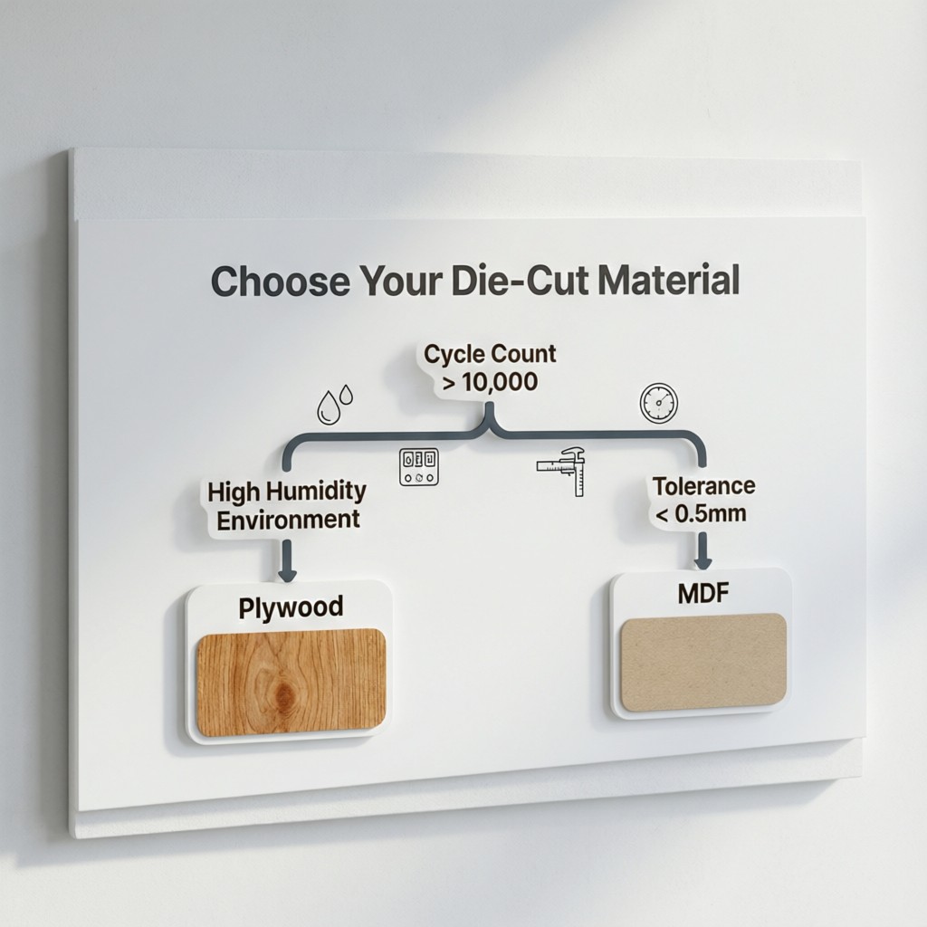 flowchart for selecting plywood or mdf b Flowchart for selecting plywood or MDF based on die-cutting application requirements