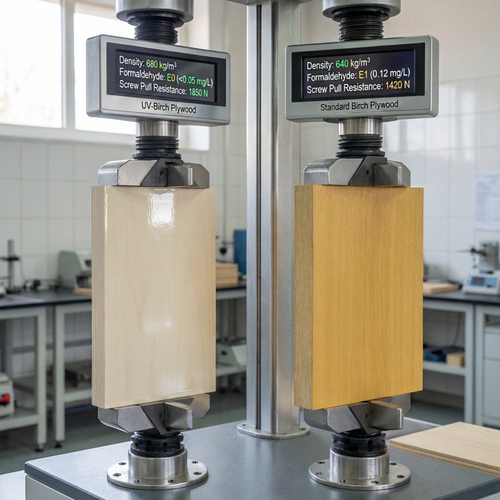 lab comparison of uv birch vs standard b Lab comparison of UV-birch vs standard birch plywood under mechanical stress tests