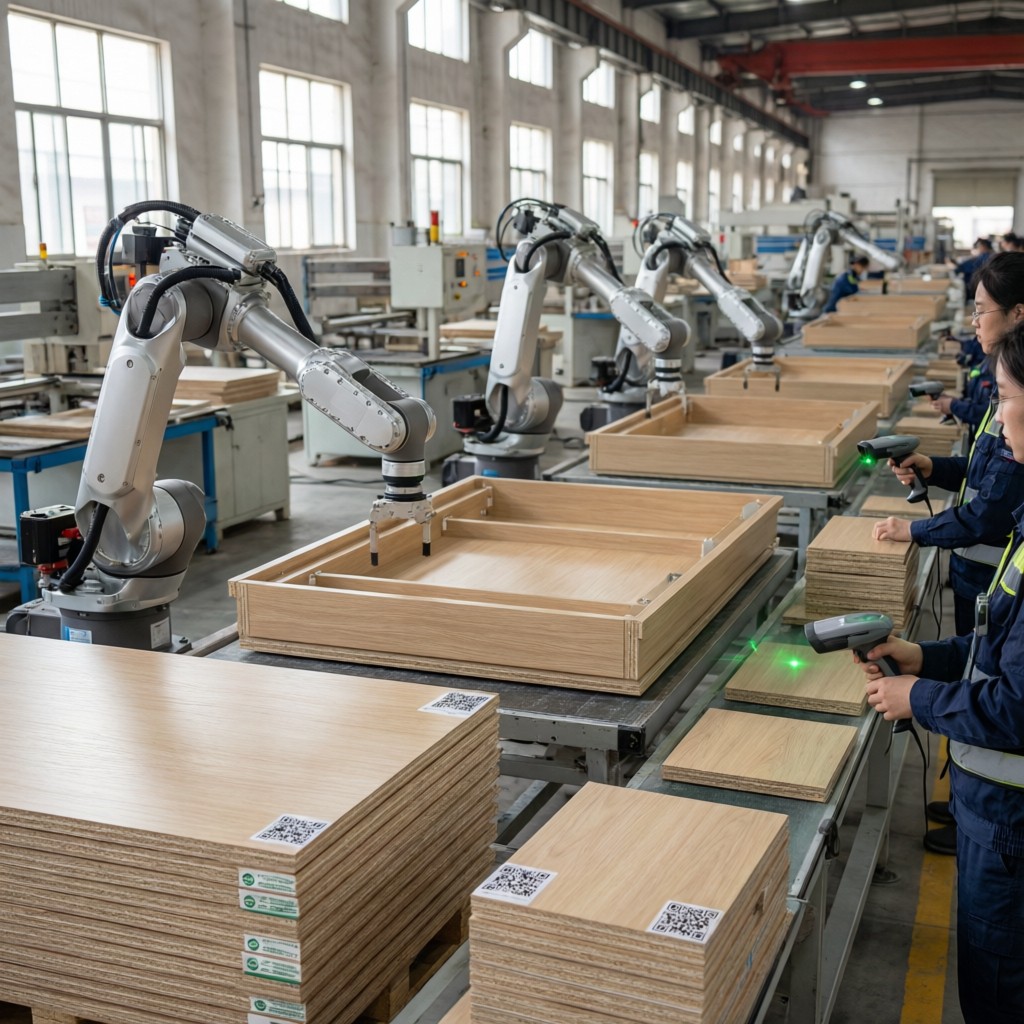 robotic assembly line using yicaiyigou l Robotic assembly line using Yicaiyigou LVL panels with real-time CoC verification
