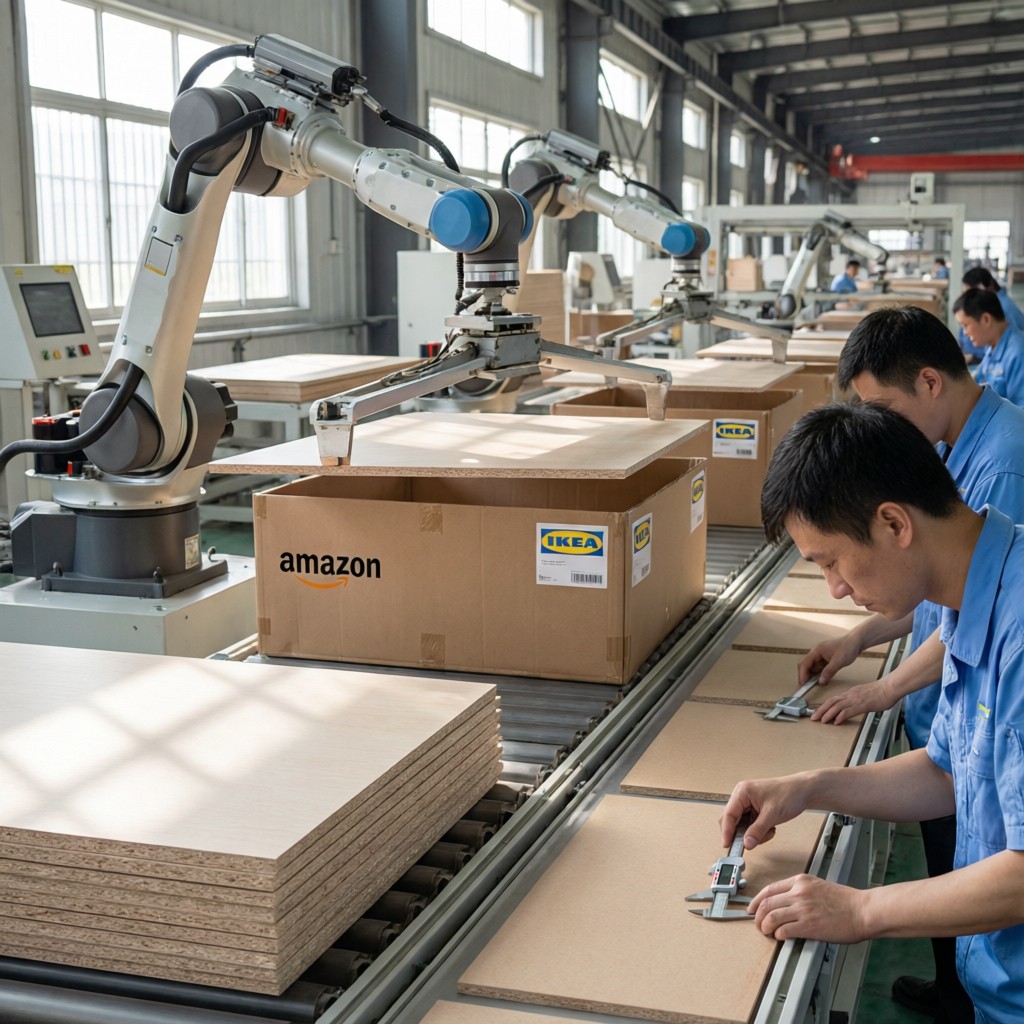 rta furniture assembly line using high d RTA furniture assembly line using high-density particleboard for global brands like Amazon and IKEA