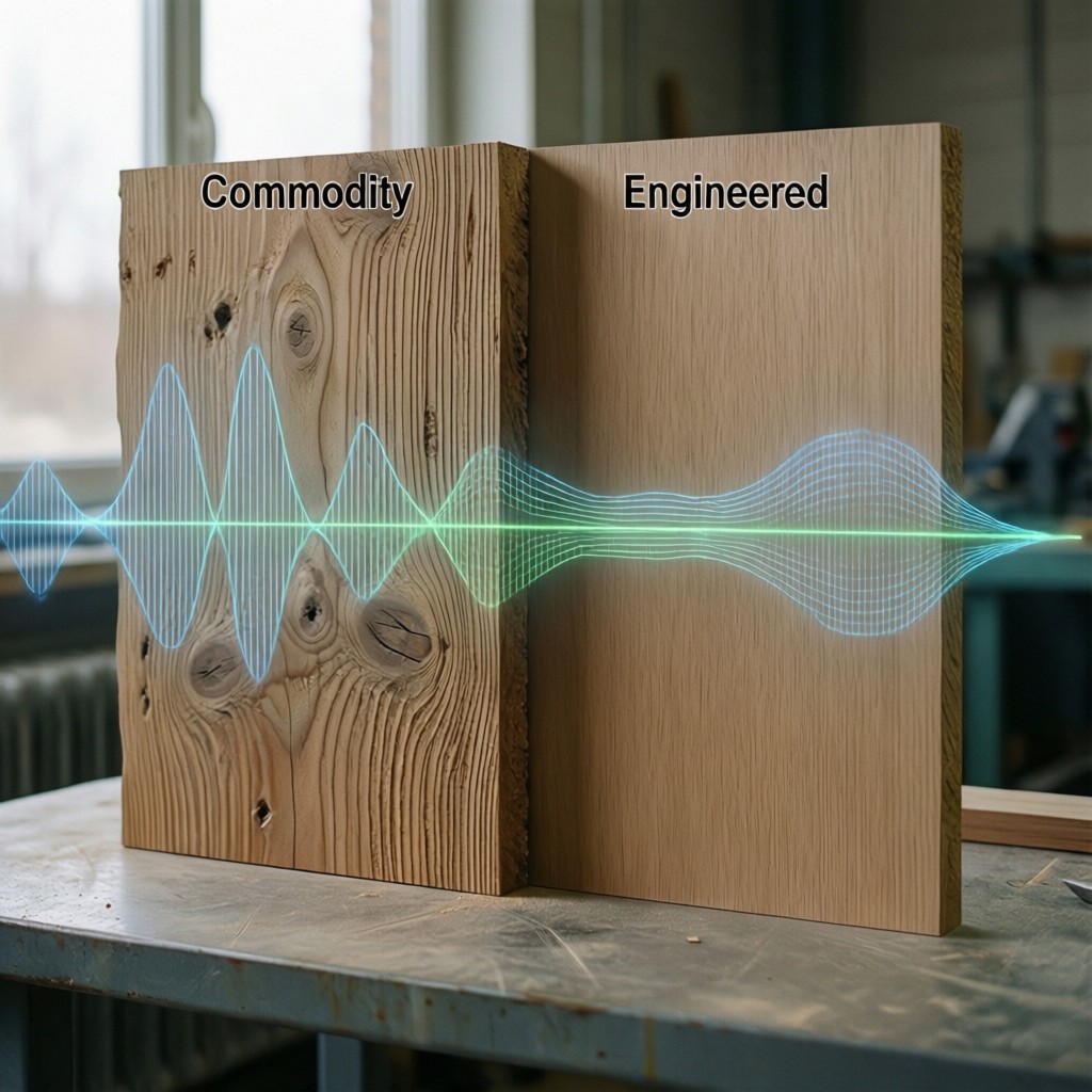 comparison of commodity plywood versus e Comparison of commodity plywood versus engineered acoustic plywood surfaces