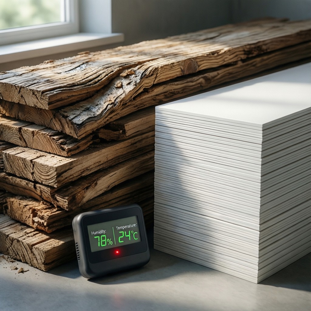 comparison of damaged vs pristine wood p Comparison of damaged vs pristine wood panels with data logger