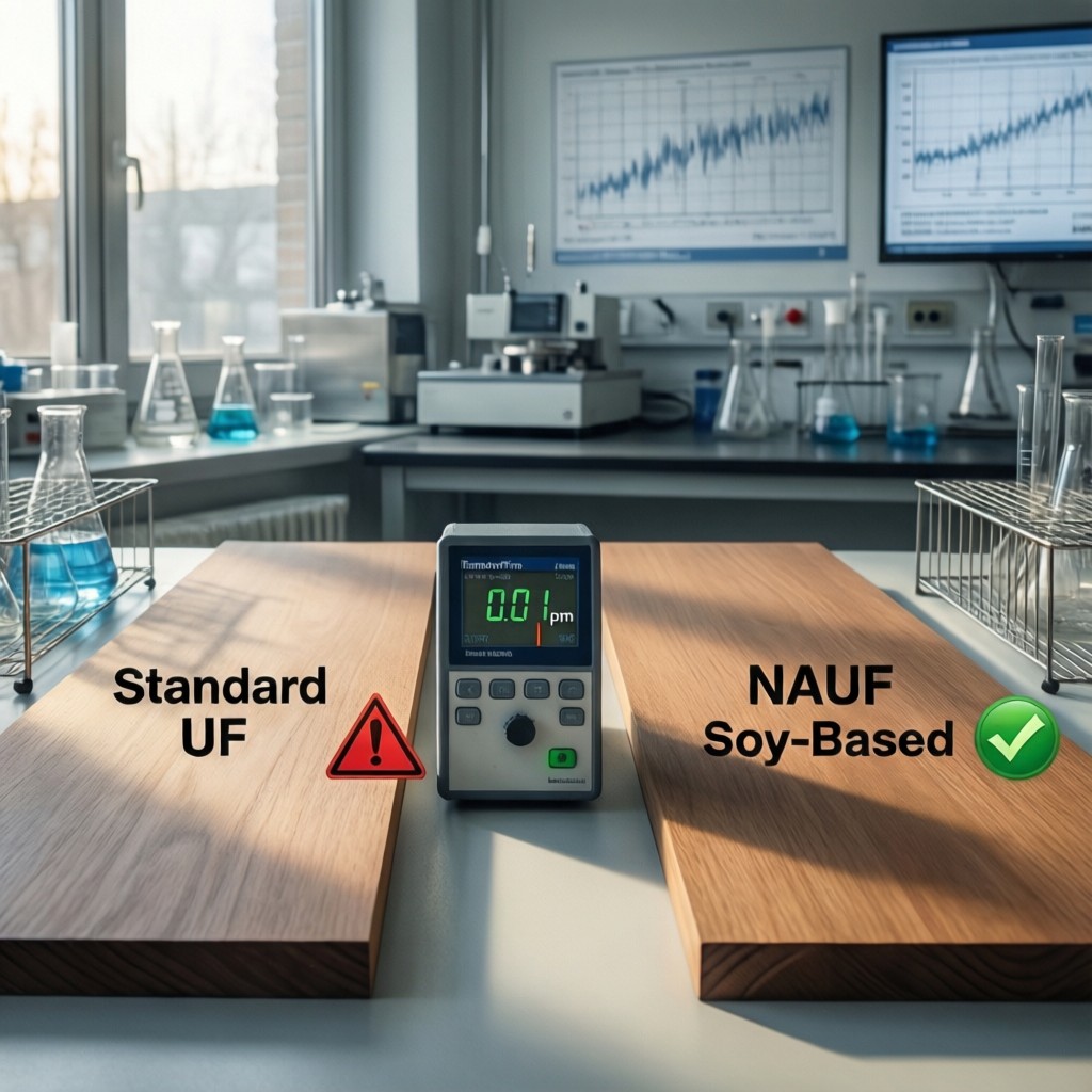 comparison of formaldehyde emissions bet Comparison of formaldehyde emissions between standard UF and NAUF soy-based plywood panels