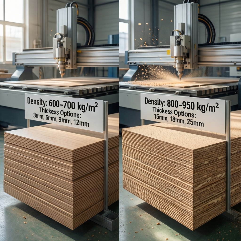 comparison of precision mdf and high den Comparison of Precision MDF and High-Density Particleboard specifications in a manufacturing setting