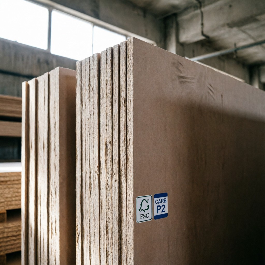 FSC certified MDF and HDF panels with CARB P2 labels for global export