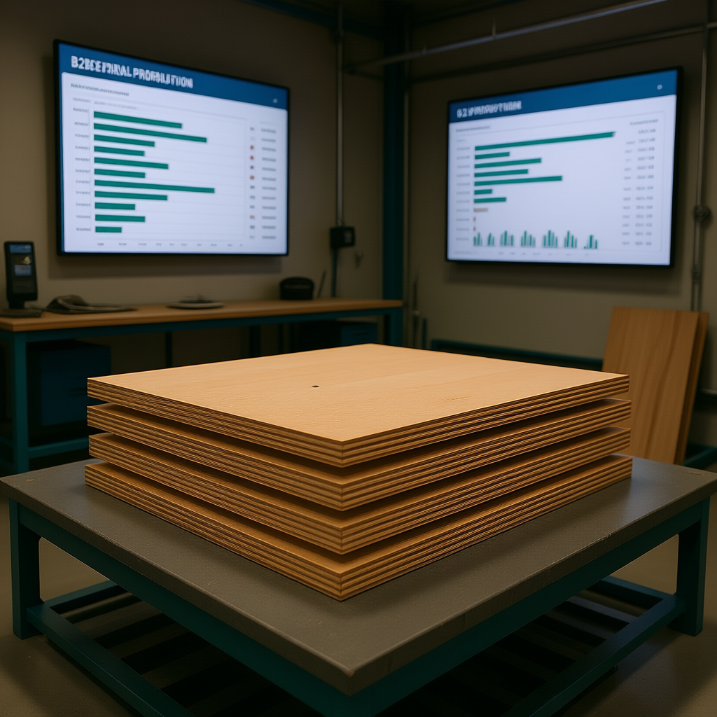 2026 Wood Panel Price Forecasts - realistic industrial scene with engineered wood products