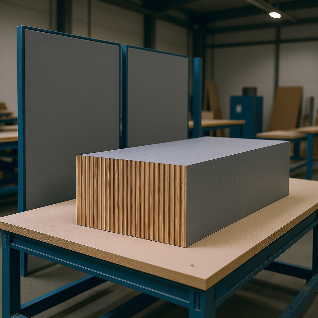 Best Materials for Modular Office Partition Systems - realistic industrial scene with engineered wood products