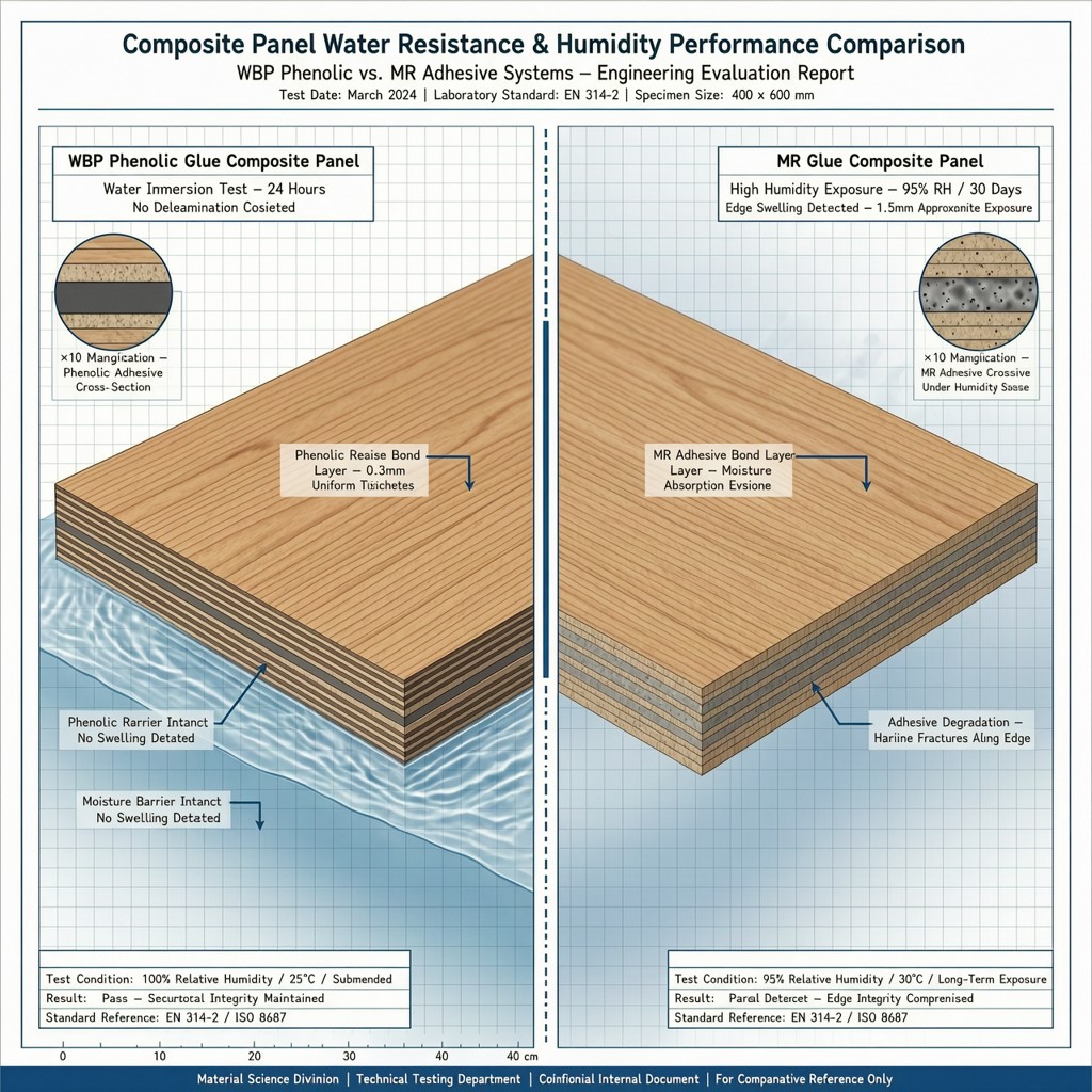 technical comparison of wbp vs mr glue c Technical comparison of WBP vs MR glue chemical resistance under moisture stress