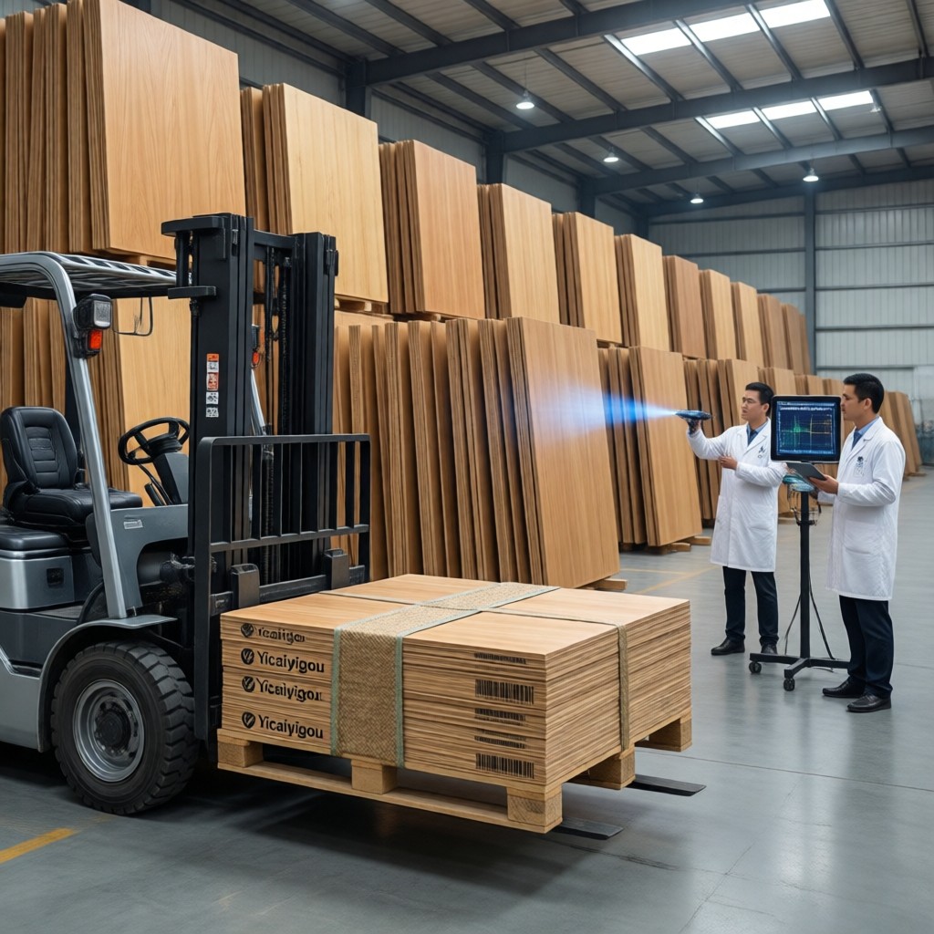 yicaiyigou precision mdf and plywood pan Yicaiyigou precision MDF and plywood panels stacked in warehouse for shipping